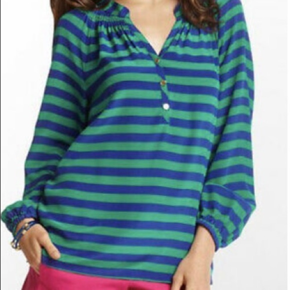 Lilly Pulitzer Silk Striped Elsa Top (sz S)